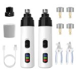 Axvwctb Pet Silent Grooming Nail Grinder Dog Nail Trimmer Set Rechargeable USB Charging Pet Nail Grinder Silent Nail Grinder For