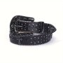 1pc Men's Rhinestone PU Leather Belt Fashion Western Cowboy Blink Nail Design Casual And Trendy Belt For Jeans Pants Clothing Men