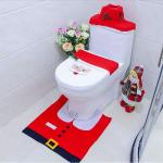 Red Smiling Santa Christmas Bathroom Decor 3PC