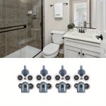 8PCS SET Stainless Steel Twin Sliding Shower Door Rollers Set 4 Top + 4 Bottom Durable Pulleys Wheels 25MM For Bathroom Glass Mo