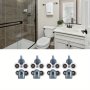 8PCS/SET Stainless Steel Twin Sliding Shower Door Rollers Set 4 Top + 4 Bottom Durable Pulleys Wheels 25MM For Bathroom Glass Moving Doors