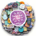 100PCS Motivational Quote Stickers Inspirational Words Stickers Vinyl Waterproof Positive Sticker For Water Bottles Book Laptop