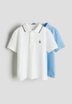 2-PACK Polo Shirts - White light Blue