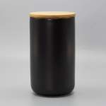 Black Ceramic Storage Canister - Large 10 X 18.5CM