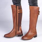 Leather Arla Rider Boot - Tan - 9