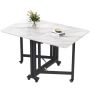 Folding Table Desk 6 Seater Dining Table Work Study Desk Computer 6 Wheels