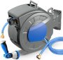 Reductus Retractable Garden Hose Reel Wall Mount 1/2" X 100 Ft + 6.5 Ft Retractable Hose Reel With 10 Pattern Nozzle Automatic Slow Rewind System/lo