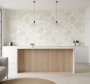Palm Flowers Wallpaper With Cream Leaves