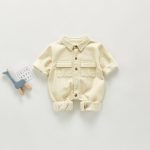 Beige Corduroy All In One Romper 2-3Y - The Purple Lovey