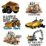 3PCS 6PCS Trucks Designs Large Diy Iron On Dtf Transfers Stickers Washable Heat Transfer Designs Ready Press Decals Plastisol Pa