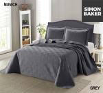 Simon Baker Munich Bedspread Grey Various Sizes - Queen - 250CM X 270CM Bedspread + 2 Pillowcases 50CM X 70CM + 5CM Grey