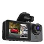 1080P 3 Channel Dash Cam Dual Dash Camera For Car Front And Inside - Black