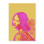 Angel Pink & Yellow Art Print - A4