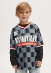 Cotton On Pit Stop Short Sleeve Collar Tee - Black Steel Checkerboard monza