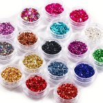 Crushed Glass Craft Glitter For Resin Irregular Metallic Crystal Chips Sprinkles Chunky Glitter Shiny Nail Sequins Flakes 3G