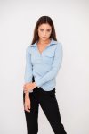 Ella Essential Powder Blue Mid Button Down Shirt