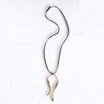 Double String Curvy Pendant Necklace - Gold Free