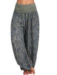 Boho Paisley Floral Print Harem Pants Bohemian Loose Elastic Waist Pants For Spring & Summer Women's Clothing