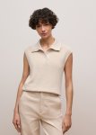 Cotton Cashmere Button Mock Knit