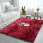 Smte Fluffy 200 X 150 Carpet Red Shaggy & Foldable Rug Red With Keychain