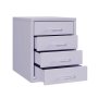 Steel Desk Organizer 4 Drawer Desktop Storage Cabinet - Purple