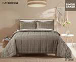 Simon Baker Chenille Jacquard Comforter Cambridge - Stone Various Sizes - Queen - 250CM X 250CM + 2 Pillowcases 50CM X 70CM + 5C