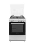 ELBA Essential 60CM 4 Burner Gas Stove With Electric Oven - Stainless Steel + Free Totai Heater