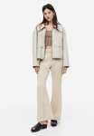 Flared Viscose Trousers - Light Beige