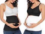 Rheane Belly Bands For Pregnant Women Maternity Belly Band Pregnancy Belt Support Black+white 4