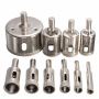 10PCS Diamond Coated Hss Drill Bit Set Tile Marble Glass Ceramic Hole Saw Drilling Bits For Power Tools 6MM-32MM 0.23-1.26IN