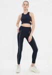 Piping Detailed Sports Leggings - Navy