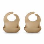 2-PIECE Silicone Baby Bib Set - Waterproof Adjustable Feeding Bibs
