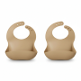 2-PIECE Silicone Baby Bib Set - Waterproof Adjustable Feeding Bibs