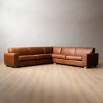 Karoo Full Corner Leather Couch Butterscotch