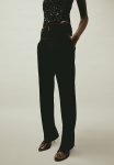 Studio: Lingerie-detail Wool-blend Trousers - Black