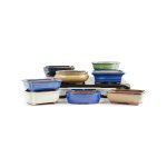Assorted Glazed Bonsai Pots 7" - Green Rectangular 19 X 14 X 6CM