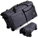 Bago Rolling Duffle Bag With Wheels - 30" 100L Foldable Weekender Bag Waterproof Travel Duffel Bag Heavy Duty Lightweight Duffle