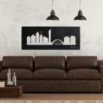 Durban Skyline Wall Art Black White - White