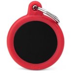 Myfamily Hushtag Small Circle Pet Id Tag With Red Rubber Waggs Online Pet Shop