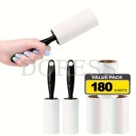 Doress Lint Rollers 60 120 180 Sheets Mega Value Set Sticky Lint Roller For Pet Hair Pet Hair Remover With Portable Lint Remover