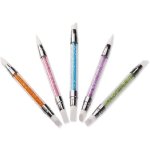 Nail Art Sculpturing Brush Pens With Chrome & Glitter Handles Assorted Colours 5 PACK