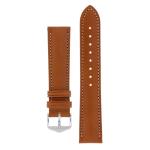 Kent Textured Natural Leather Watch Strap In Gold Brown - 22MM Silver