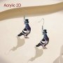 Cute Pigeon Acrylic Drop Earrings For Women Fashionable 2D Bird Dangle Earring Simple Daily Wear Iron Ear Hook No Plating No Mosaic - All