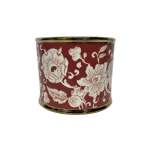 Planter Red With White Flowers 20X20X16CM