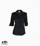 L&a Ladies Fitted Button Shirt Black