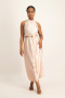 Siara Ombre Satin Midi Dress W/ Tie Back - Pink/nude - S