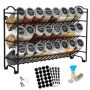 4-TIER Spice Rack Organizer With 28 Empty Glass Spice Jars