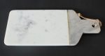 White & Grey Marble Chopping Board brass Insert – 41X18CM