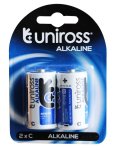 Uniross 2 Pack C Alkaline Batteries
