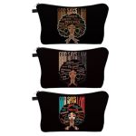 3 Pack African American Makeup Bag For Purse Afro Black Cosmetic Bags For Women Inspirational And Funny Gifts Small Travel Pouch